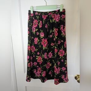 90s 2000s Floral Midi Skirt Spring And Summer